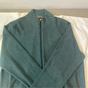 Doriani Cashmere mens Teal Full-Zip Sweater size 52